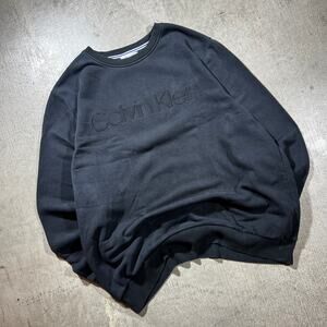 Calvin Klein Black Soft Touch Fleece Sweatshirt Large